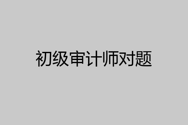 初级审计师对题