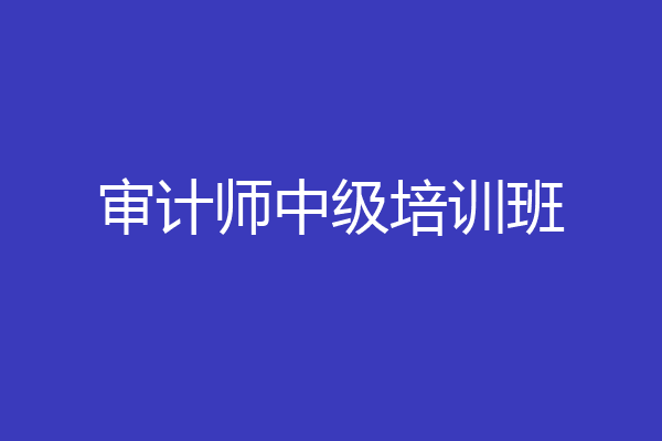 审计师中级培训班