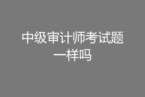 中级审计师考试题一样吗