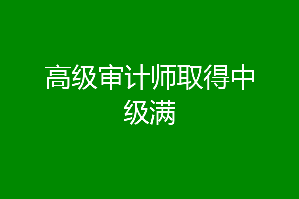 高级审计师取得中级满