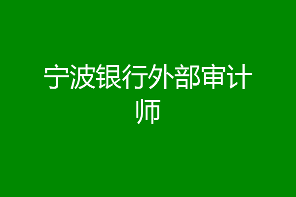 宁波银行外部审计师