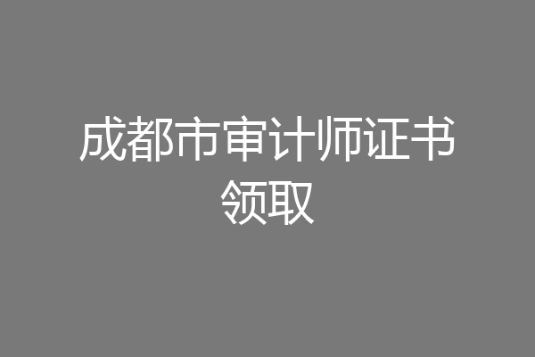 成都市审计师证书领取