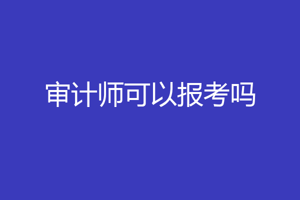 审计师可以报考吗