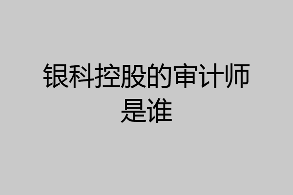 银科控股的审计师是谁