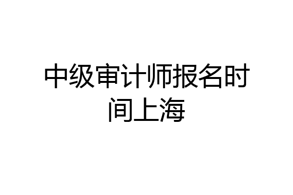 中级审计师报名时间上海