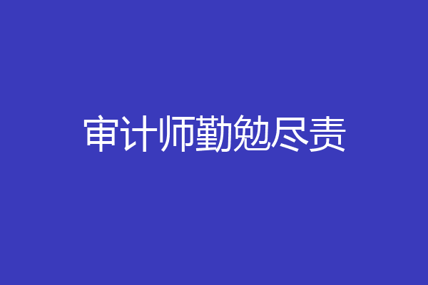 审计师勤勉尽责