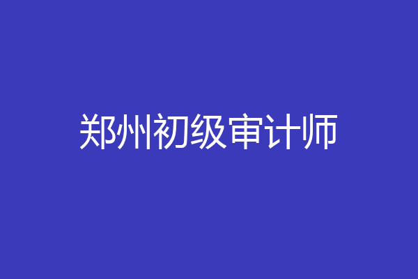 郑州初级审计师