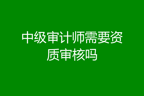 中级审计师需要资质审核吗