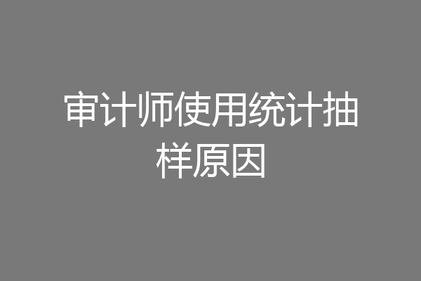审计师使用统计抽样原因
