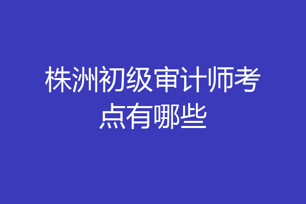 株洲初级审计师考点有哪些