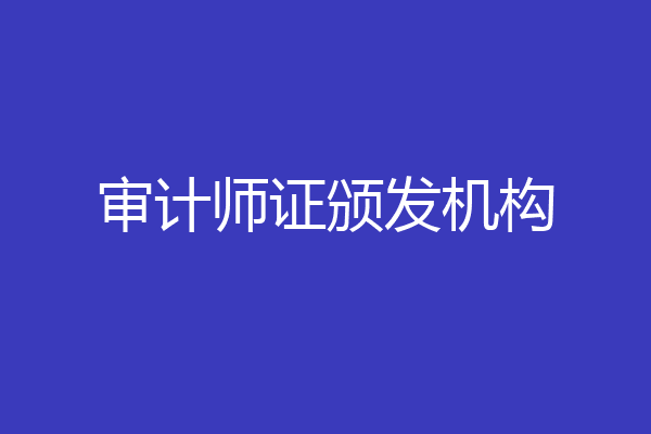 审计师证颁发机构