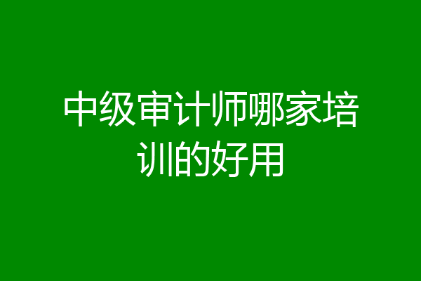 中级审计师哪家培训的好用