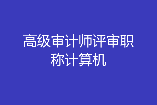 高级审计师评审职称计算机