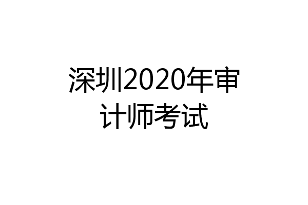 深圳2020年审计师考试