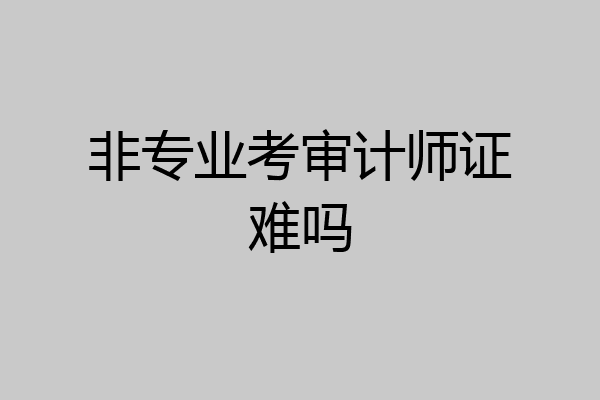 非专业考审计师证难吗