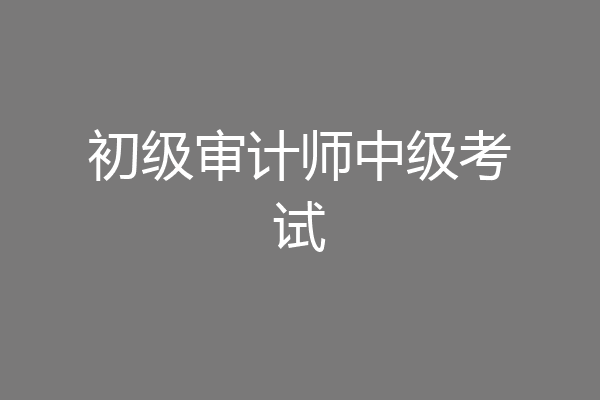初级审计师中级考试