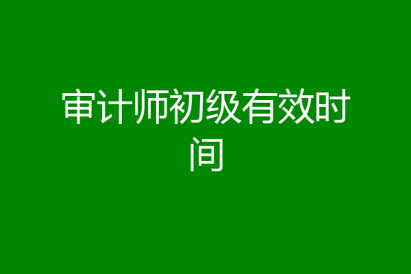审计师初级有效时间