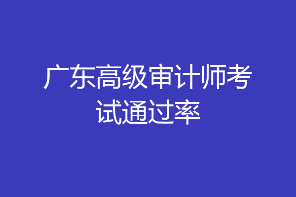 广东高级审计师考试通过率