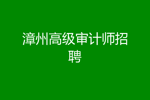 漳州高级审计师招聘