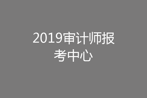 2019审计师报考中心