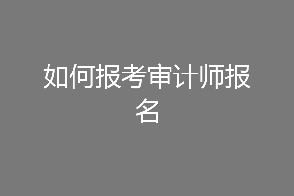 如何报考审计师报名