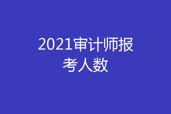 2021审计师报考人数