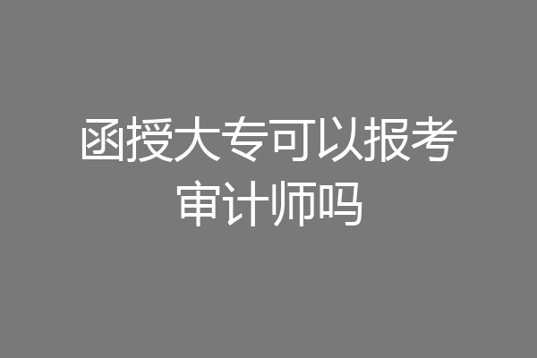 函授大专可以报考审计师吗