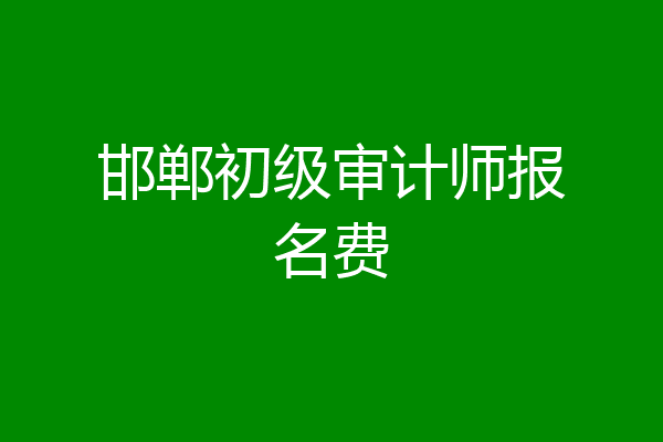 邯郸初级审计师报名费