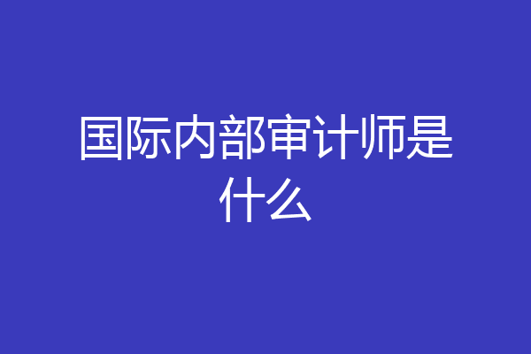 国际内部审计师是什么