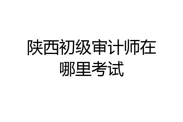 陕西初级审计师在哪里考试