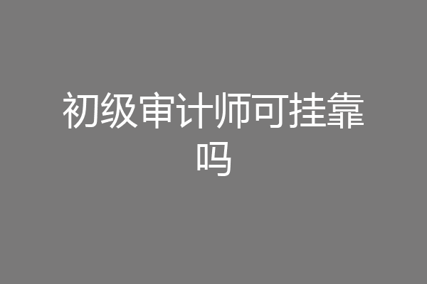 初级审计师可挂靠吗