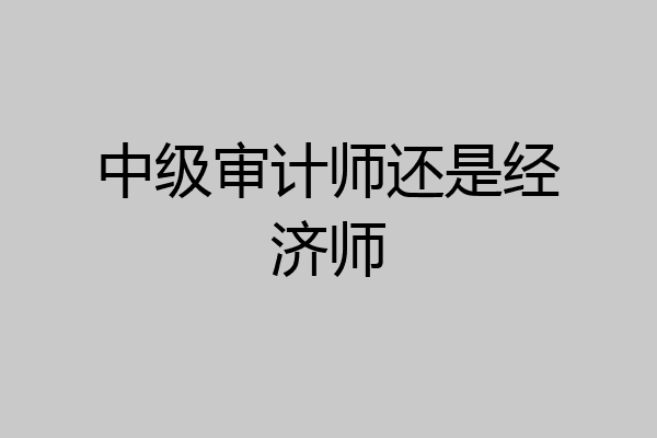 中级审计师还是经济师