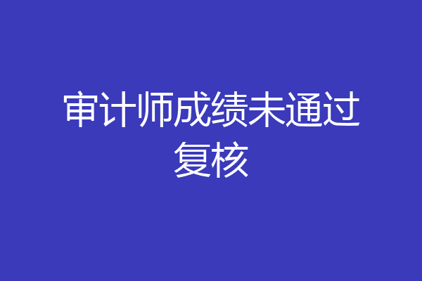 审计师成绩未通过复核