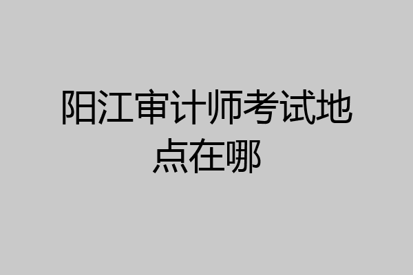 阳江审计师考试地点在哪