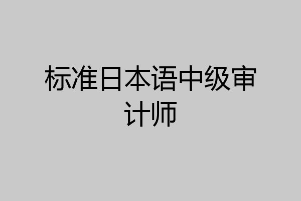 标准日本语中级审计师
