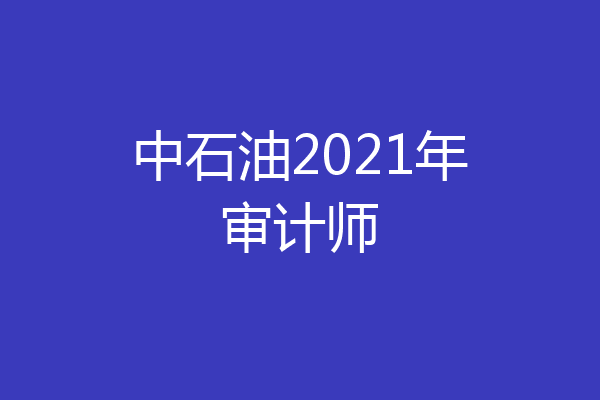 中石油2021年审计师