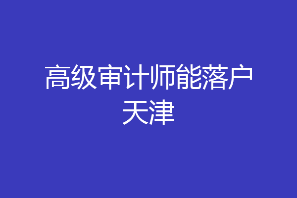 高级审计师能落户天津