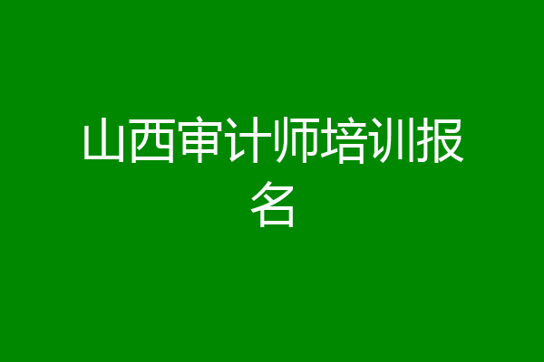 山西审计师培训报名