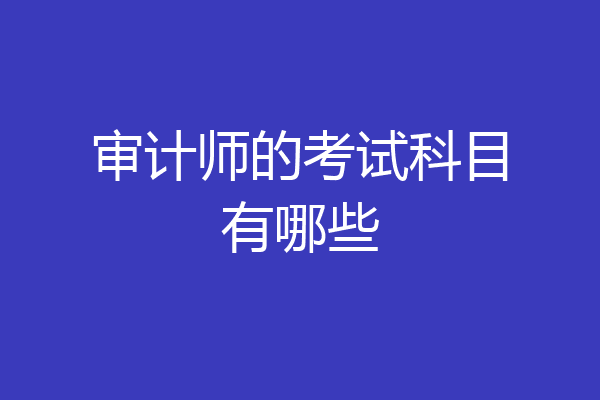 审计师的考试科目有哪些