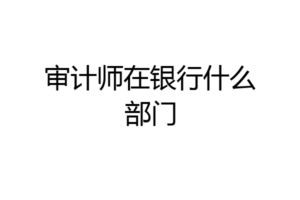 审计师在银行什么部门