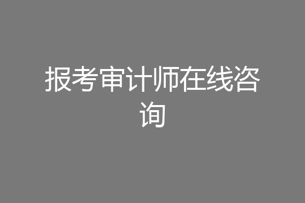 报考审计师在线咨询