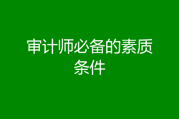 审计师必备的素质条件