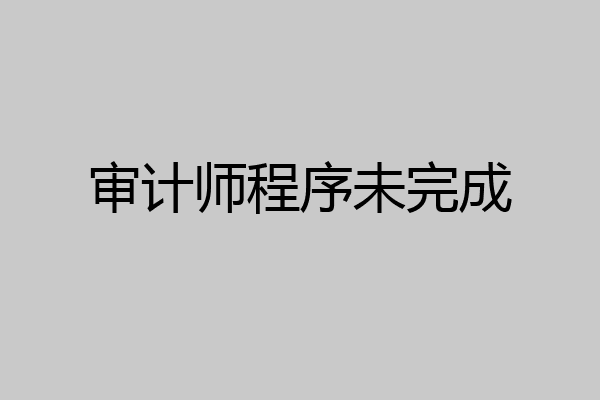 审计师程序未完成