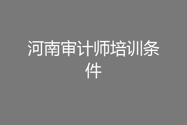 河南审计师培训条件