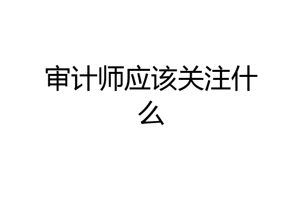 审计师应该关注什么
