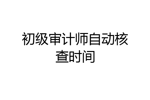 初级审计师自动核查时间