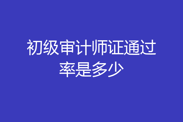 初级审计师证通过率是多少