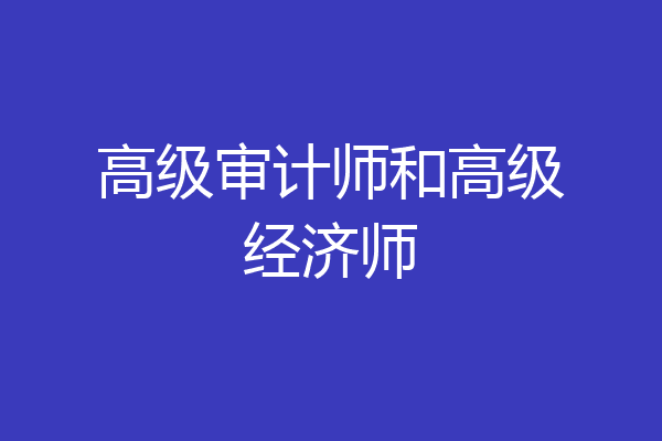 高级审计师和高级经济师