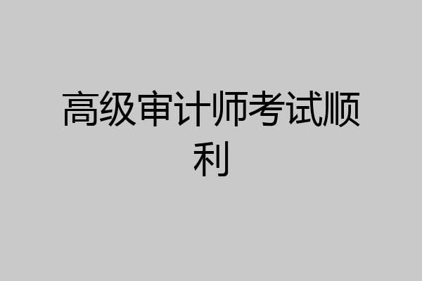 高级审计师考试顺利