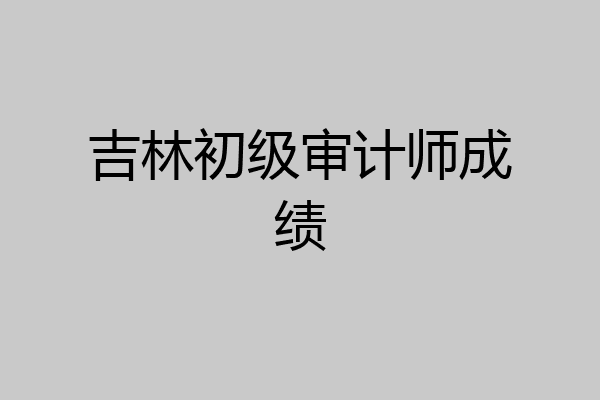 吉林初级审计师成绩